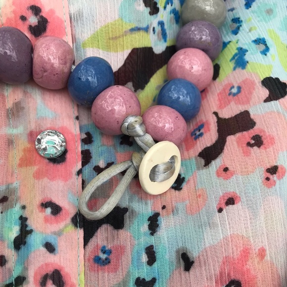 Beautiful vintage hand strung ceramic chunky beaded necklace - Picture 5 of 6